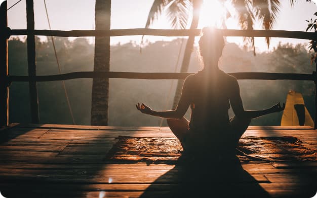 Girl in lotus position