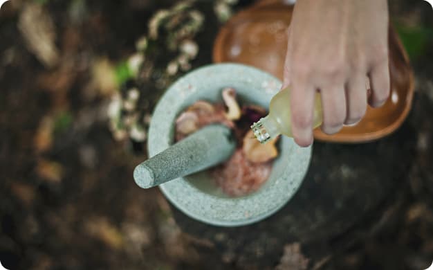Mortar with ingredients